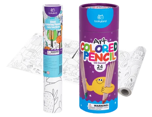 Giant Coloring Poster Kit + Colored Pencil – 24 Color